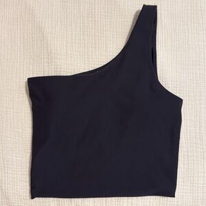 Abercrombie YPB Black one shoulder workout top size small